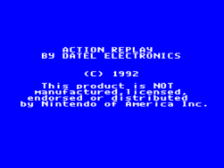 Pro Action Replay 2 title screen for Super Nintendo